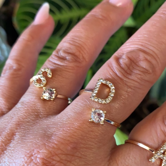 Initial S D A letter Ring Gold plated size 7 and 8 - Picture 7 of 12